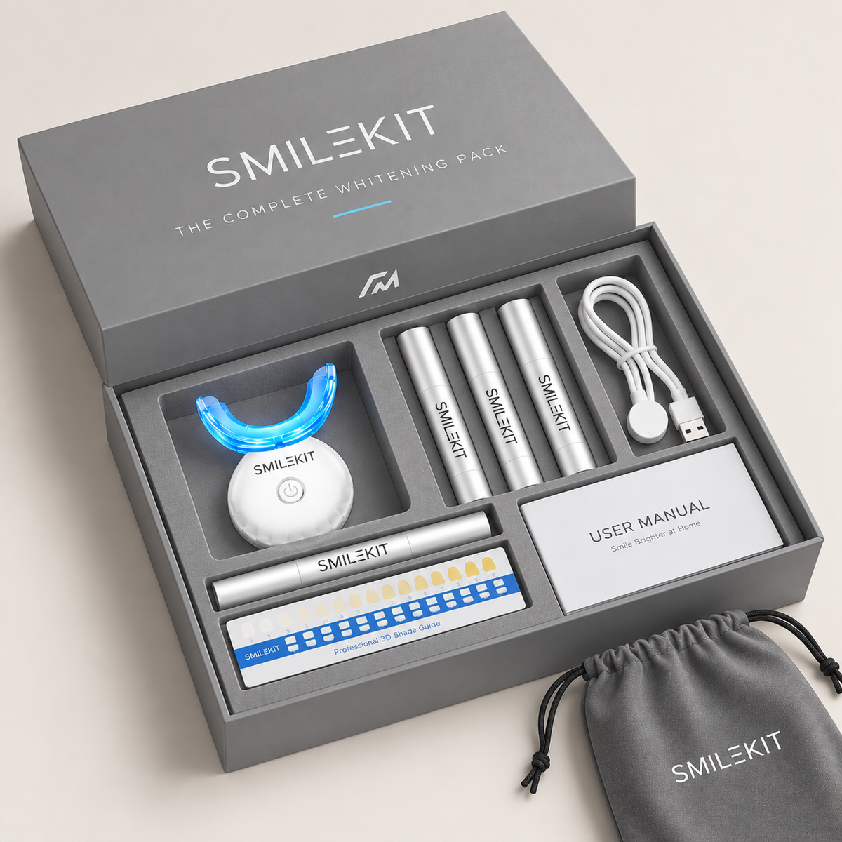 SMILEKIT - Sistema Avanzado de Blanqueamiento Dental – 4 Aplicadores de Gel